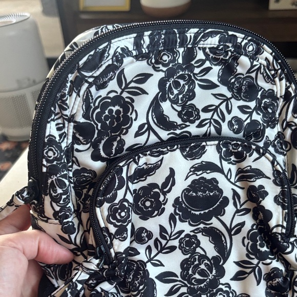 Vera Bradley Black and White Floral Backpack - Picture 3 of 6